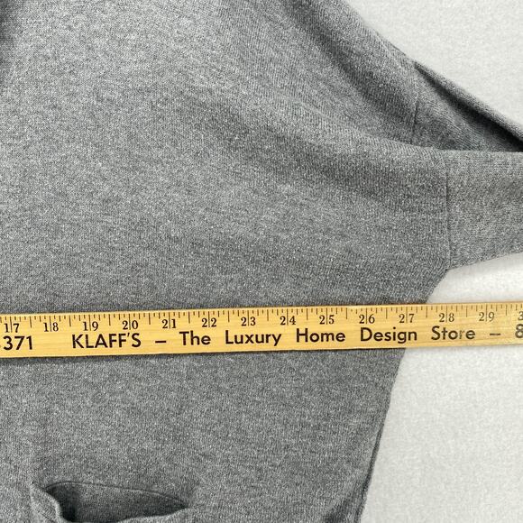 EILEEN FISHER Sweater L Organic Cotton Snap Front Cardigan Oversized Gray - Picture 11 of 13